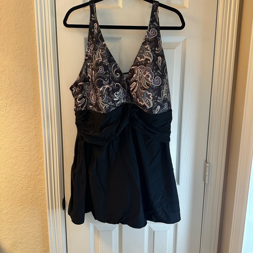 Black and Paisley Print bathing suit